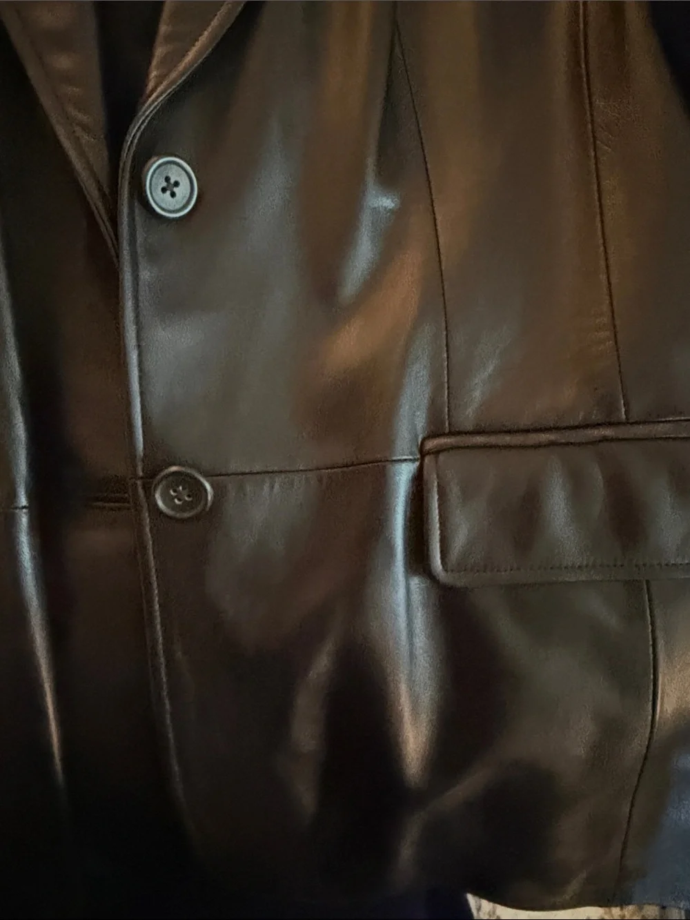 Banana Republic Men's Black Leather Blazer Jacket